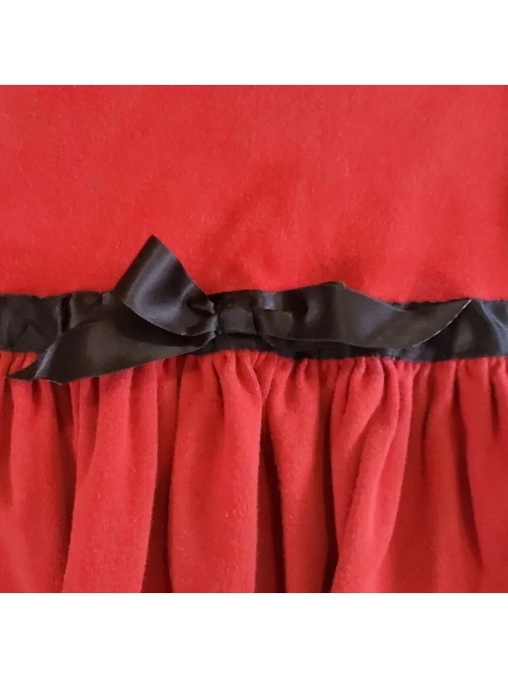 K1117 * Gymboree Bow Embroidered Long Sleeve Dress Dark Red Black Size 6